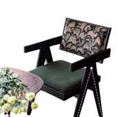 法式 中古昌迪加尔椅 复古风餐椅家用餐厅单人沙发椅子网红设计师款