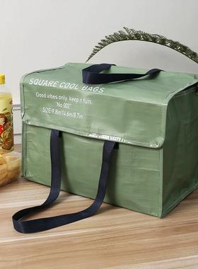 高颜值实用好货户外防水手提多功能野餐袋编织保温袋冰包J80