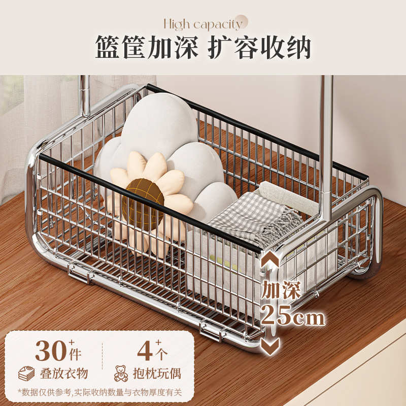 轻奢飘窗放衣服家用可移动衣帽架落地卧室挂衣架多功能收纳置物架