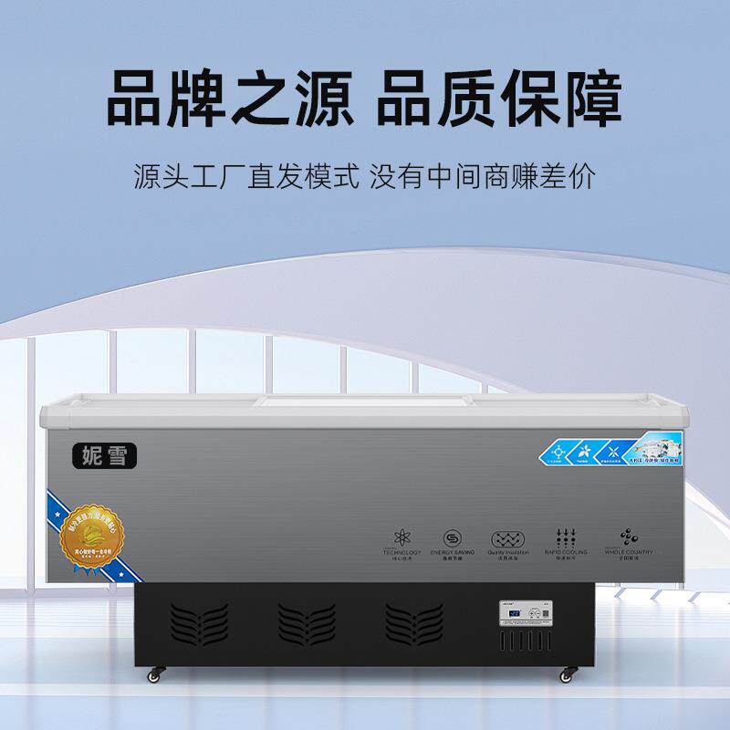 冰柜商用大容量冷柜冰箱冷藏展示柜保鲜冷冻两用岛柜卧式玻璃雪柜