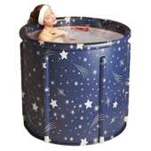 折叠泡澡桶需安装 浴桶大人洗澡儿童家用全身浴桶耐用圆形浴 加厚款