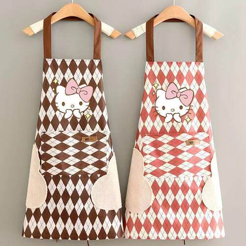 Cute and Practical KT Cat Apron for Home Kitchen Use - Water