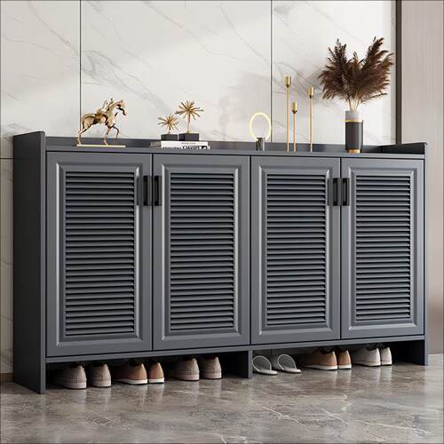 全铝合金属鞋柜家用门口户外室外防水防晒阳台可定制储物柜子整装