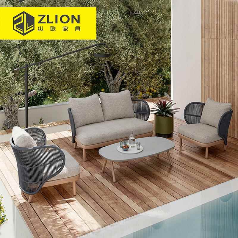 休闲别墅庭院沙花发露台园编织沙发室外民防防水晒酒店家具264宿