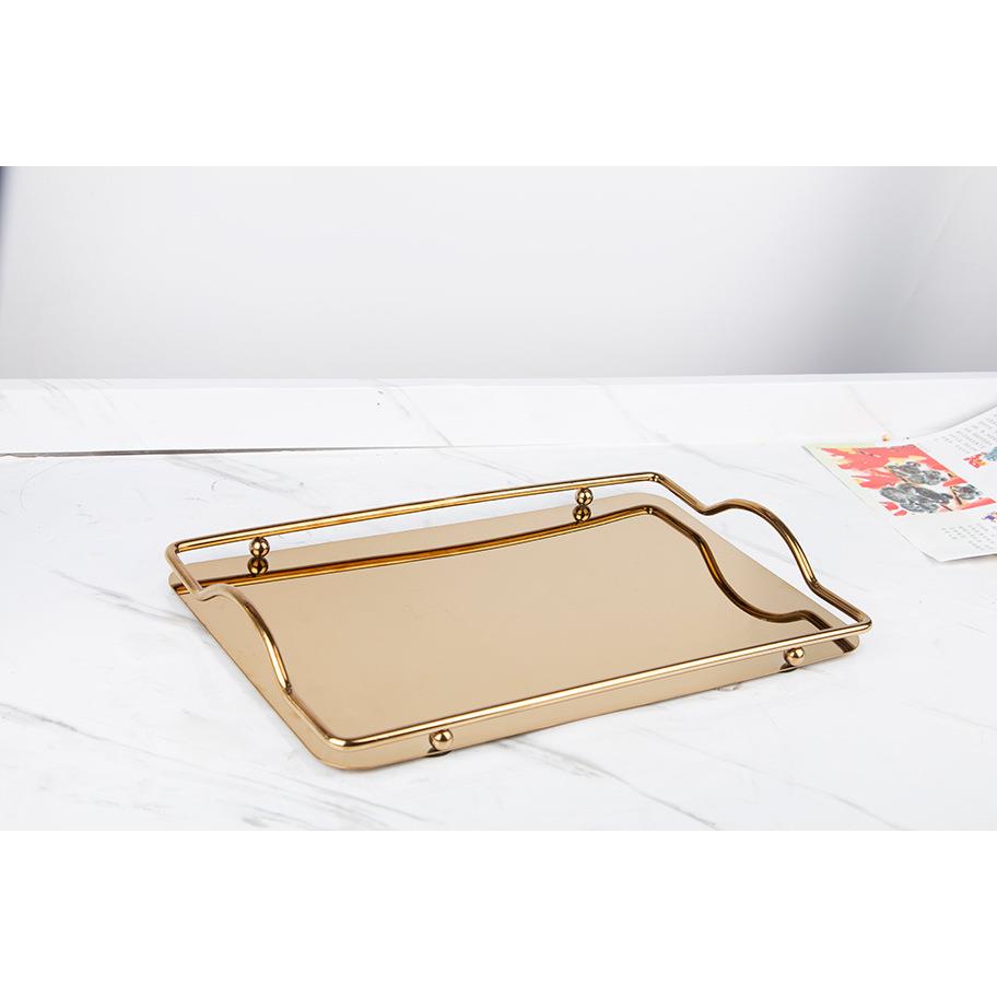 酒托不锈钢杯托盘展示架糕点盘放杯子盘partyK摆台装饰玫瑰金金色