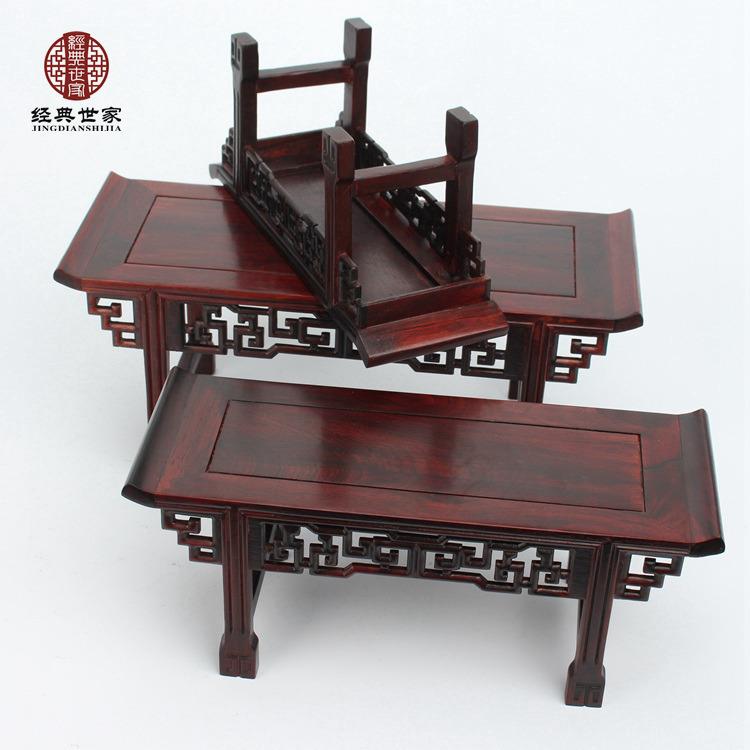 红木工艺品明清微型微缩小家具模型摆件红酸枝琴桌条案供桌