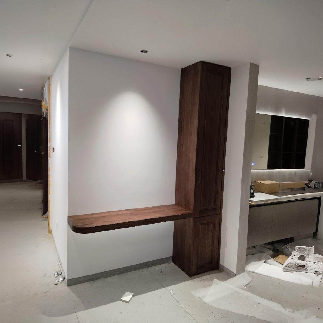 全屋定制新中式实木电用视家黑胡桃原衣柜等储木精心设计物柜柜工