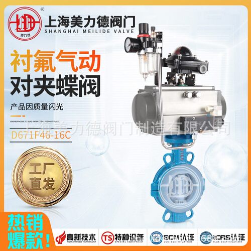 衬氟气动对夹蝶阀D671F46-16C
