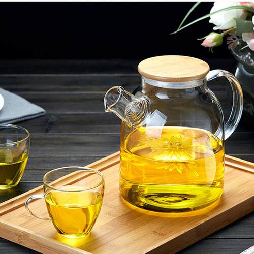 高茶硼硅玻竹璃茶壶LS-0860泡壶盖壶花茶壶可电高陶炉煮温烤花冷