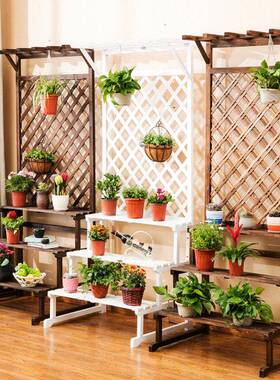 防断腐木阳台花架家多层用实木隔Q-3户外植物庭院室内盆架栽花盆
