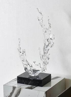 客厅电视柜装饰品摆件雕塑浪花工艺品玄关样板房酒店售楼处办公室