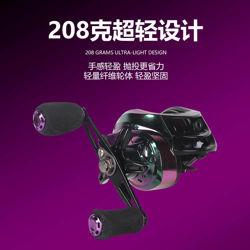 新款直销鼓轮泛用打黑翘嘴路亚轮防炸线路亚远投渔轮七彩极光微物