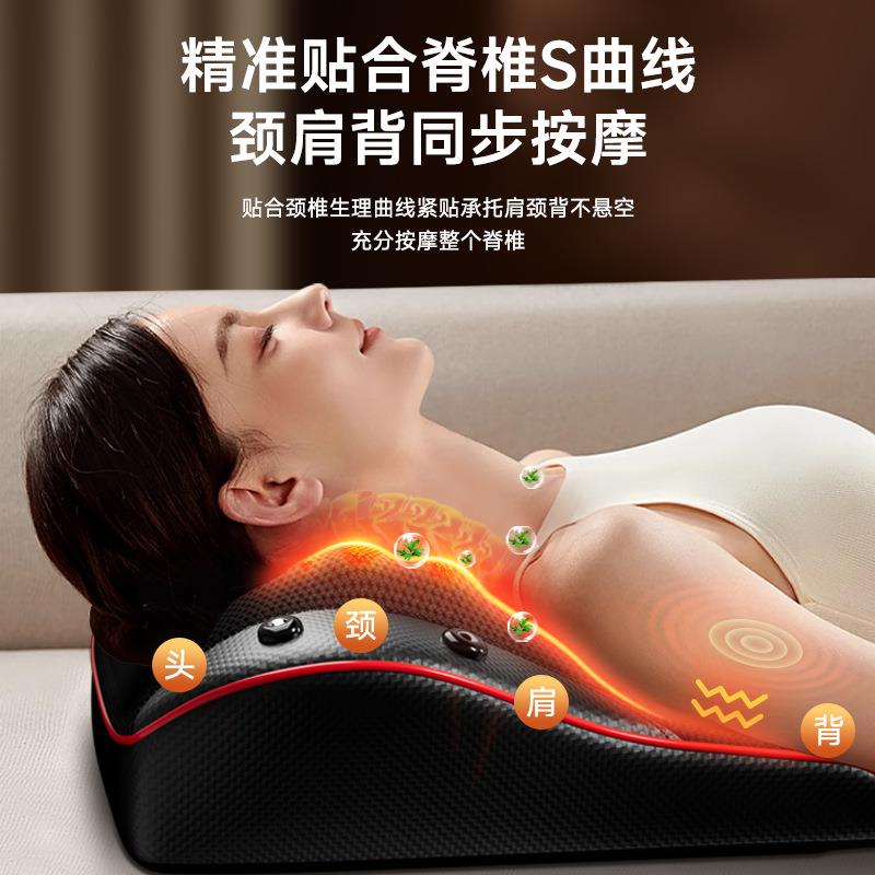 恩隆颈椎按摩器颈部腰部背部靠垫电动手控肩颈按摩枕头揉捏仪家用