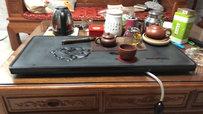 源韵手工雕刻天然乌金石头石茶盘怎么样？真相评测不吹不黑诉说