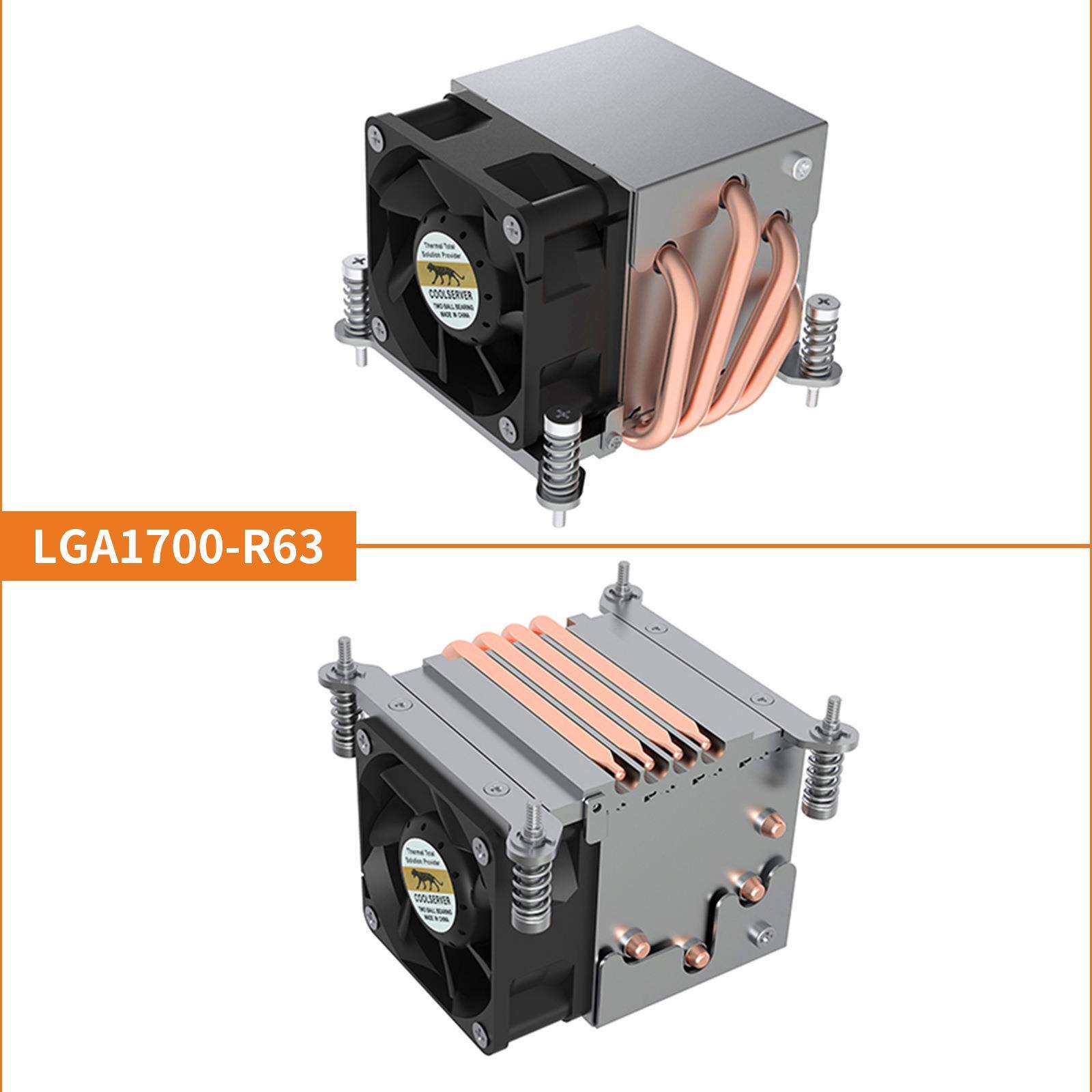 工厂直销 CPU服务器散热器LGA1700系列 正方形安装热管散热大风量