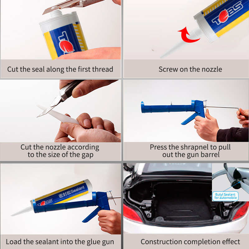 668汽车门框后备箱专用密封胶条防水胶终身不固化不干填缝胶