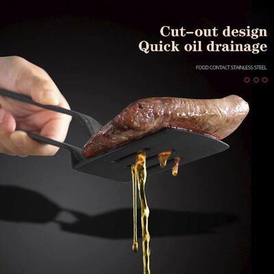 Kitchen Tongs Steak Clamp Heat Resistant Steak Clip 3 In 1