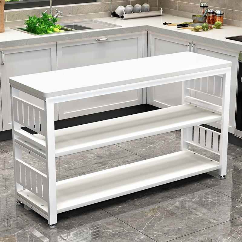厨房桌子置物桌工作台三层长桌长方形切菜桌靠墙多层桌多功能定做