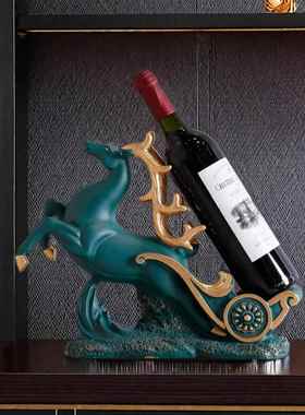 鹿红酒架摆件工艺品家用客厅立式酒柜酒吧台面桌面家居装饰品酒托