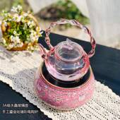 珐琅彩色电视陶炉家用静音壶煮茶器陶瓷炉泡茶炉玻璃提壶茶壶电炉