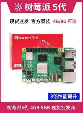 树莓派5代官方原装开发板linux主板Raspberry Pi 5 4GB 8GB