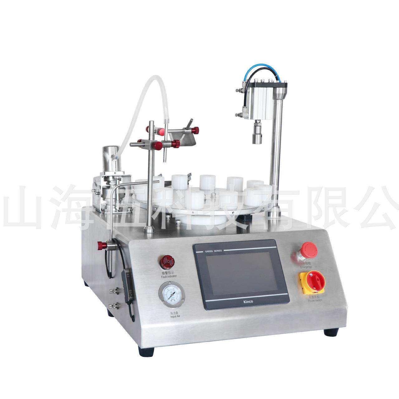 试管酒精瓶原液瓶玻璃瓶PP瓶桌面台式自动灌装压塞机气动精准灌封