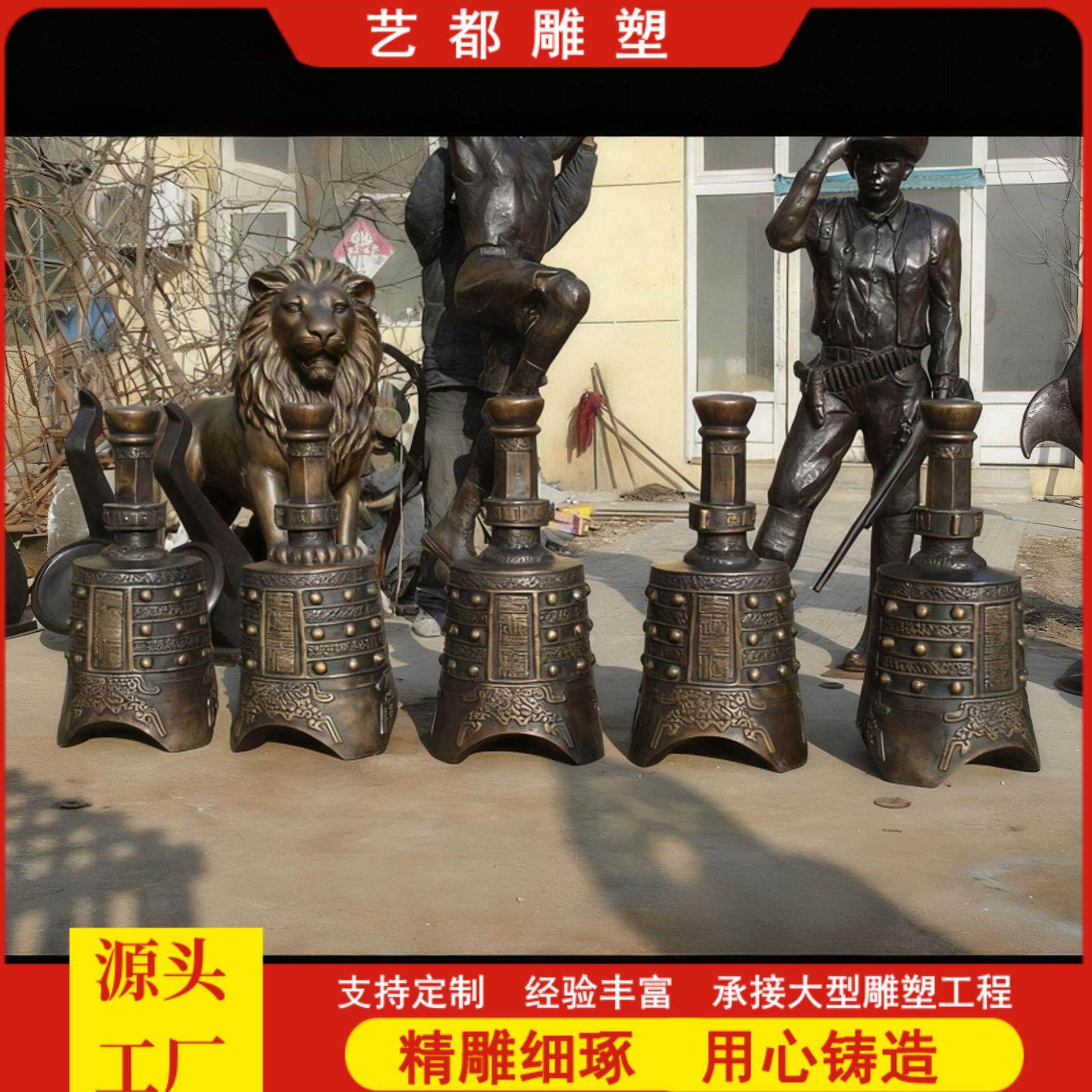 定制仿古纯铜编钟摆件战国青铜怀旧扁钟招财古董老物件收藏