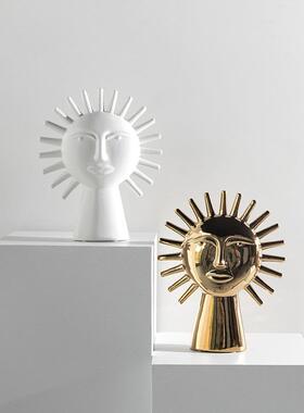 太阳女神陶瓷摆件家居客厅样板间售楼处创意家居装饰工艺品书房