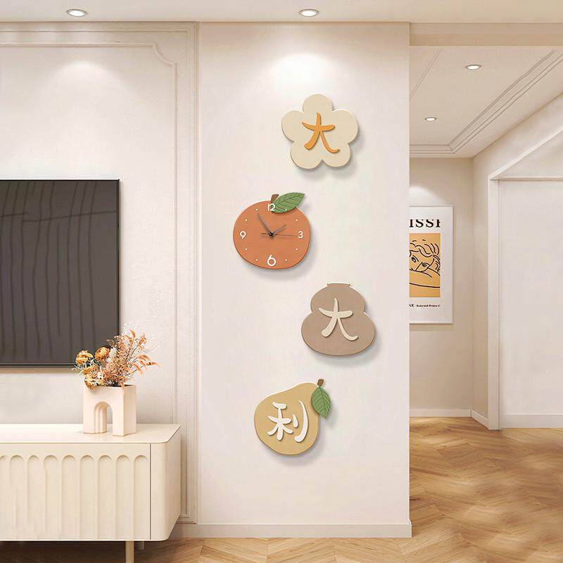 奶油风玄关装饰画寓意好文字客厅电视背景墙挂画创意新款表挂墙
