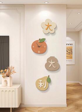 奶油风玄关装饰画寓意好文字客厅电视背景墙挂画创意新款表挂墙