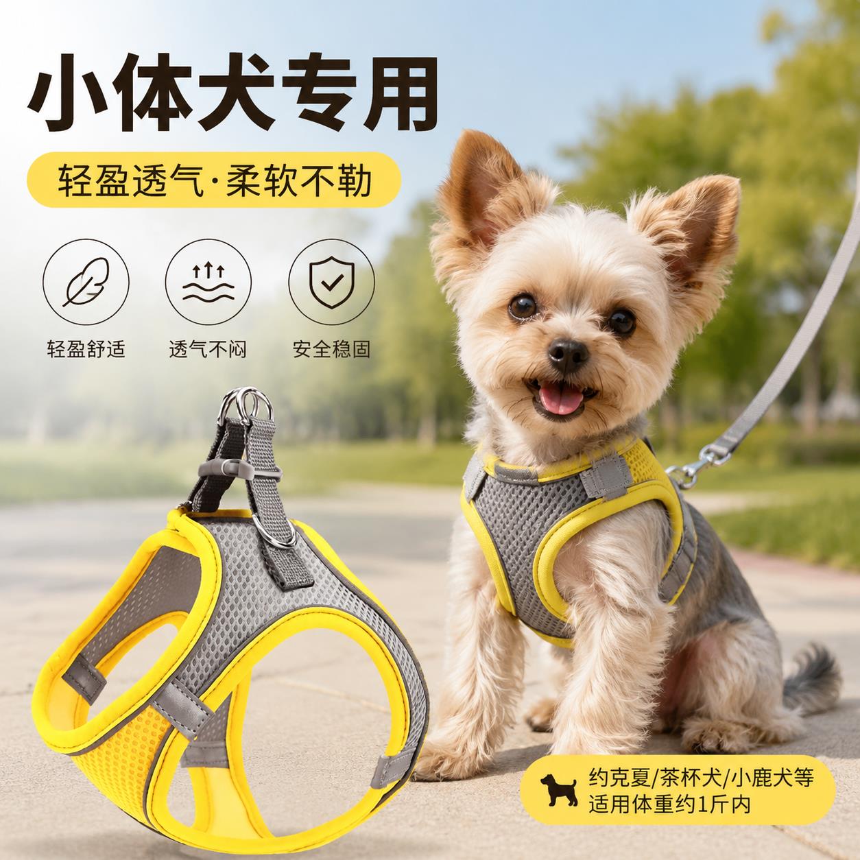小体犬幼犬专用牵引绳超小体约克夏胸背茶杯犬1斤狗绳小鹿犬狗狗