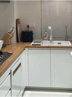 北京厨房装修整体橱柜定制实木台面岩板定制北欧开放全屋定制白色