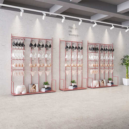 内衣店展示架落地式文胸架子内衣内裤女装店陈列架靠墙内衣架收纳