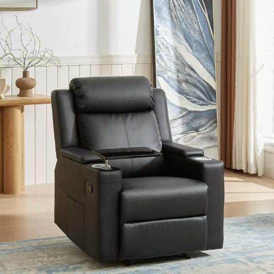 单人手动科技皮多功能沙发客厅简约可躺可睡太空舱沙发现货