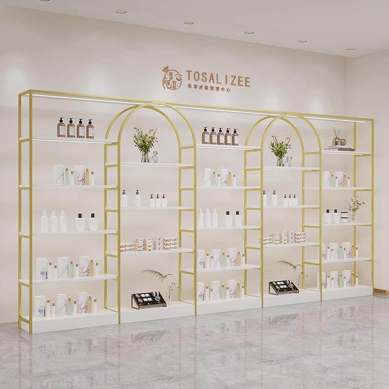货品展示柜展示架美容院化妆品护肤品理发店美甲发模储物柜货架
