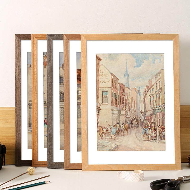 实木大相框挂墙A3营业执照4K素描装裱外框拼图框16寸复古中式画框,家居饰品,DIY亲子装饰画,淘宝优惠券,粉丝福利购,淘宝优惠卷