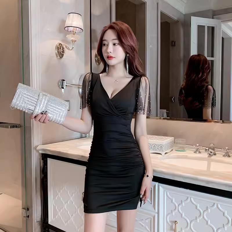 夜店连衣裙夜场足疗衣服足浴技师工作服夏装气质套装工服性感女装
