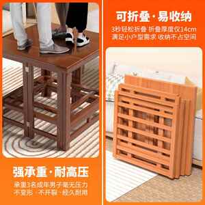 湖烤火桌子新家用多功能南折叠木取暖XHN桌冬季客厅简易实竹烤款