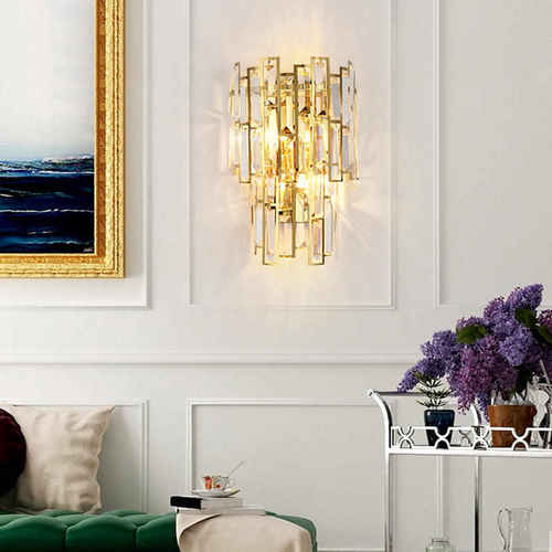 水晶壁灯轻奢后现代简约卧室床头灯客厅楼梯过道欧式美式背景墙灯