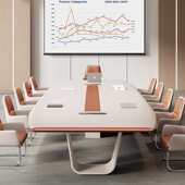 BB办公家具烤漆会议桌长桌轻奢高级感大型接待洽谈桌长条桌椅组合