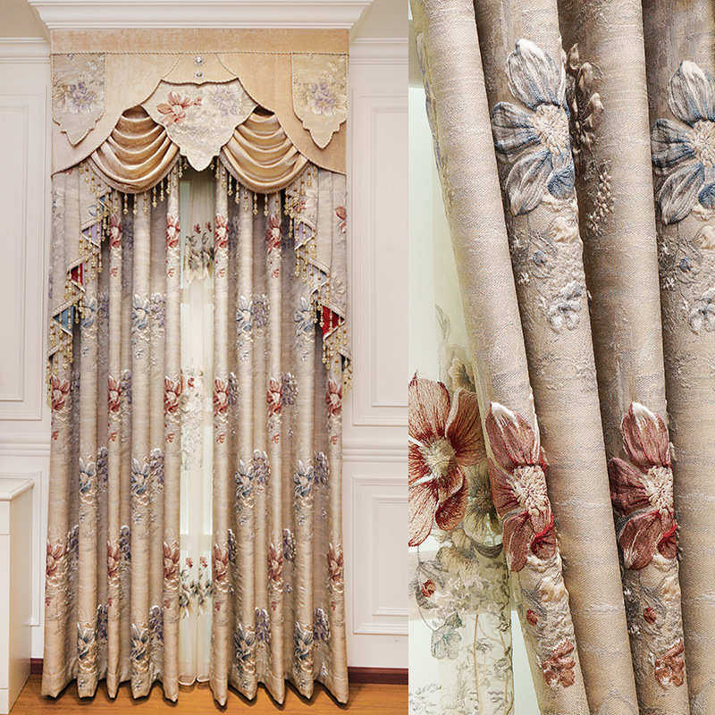 窗帘布料厂家直销客厅卧室阳台高精密浮雕窗帘大气奢华窗帘成品