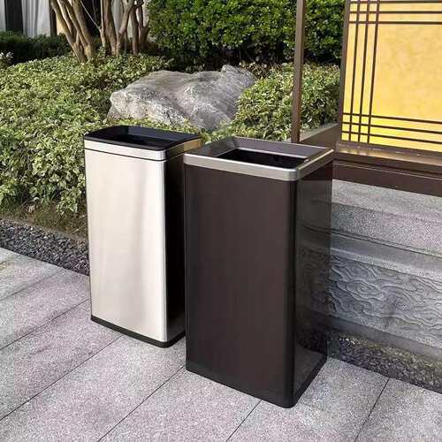 垃圾桶商用大容量环境筒方形不锈钢办公楼无盖高档50升檫手纸桶