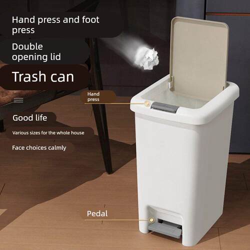Rubbish Can Kitchen Toilet Trash with Press Lid Garbage Bin