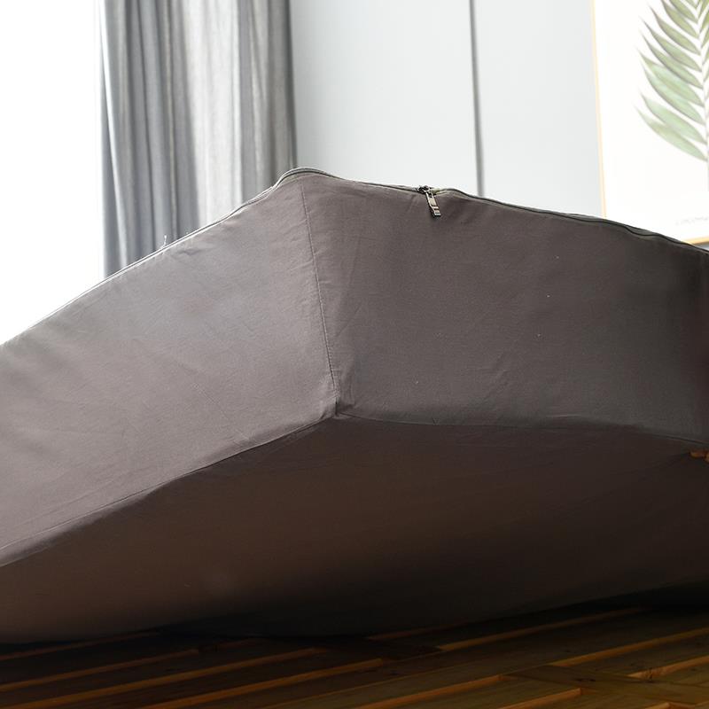 六面全包单件床笠 拉链可拆卸薄床垫套子 纯棉席梦思保护套防尘罩