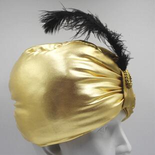 Bright hat Arabic 帽 Feather cap Ethnic Hat Indian Funny