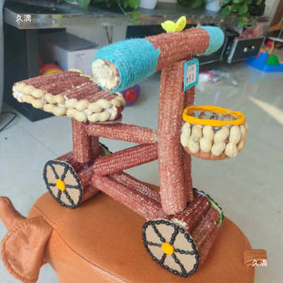 工区幼儿园装饰玉米棒环手工植物美自然创造景作品农作物编织角