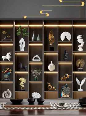 新中式财运摆件，酒店客厅展示柜，高档摆件，电视酒柜，办公桌面