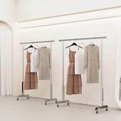 货架陈列中岛侧挂衣服架子 不锈钢挂衣杆女装 服装 店展示架落地式