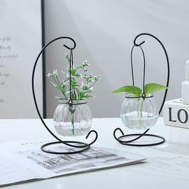 创意悬挂式透明水培玻璃花瓶插花盆，绿萝壁挂小鱼缸，简约现代小吊瓶