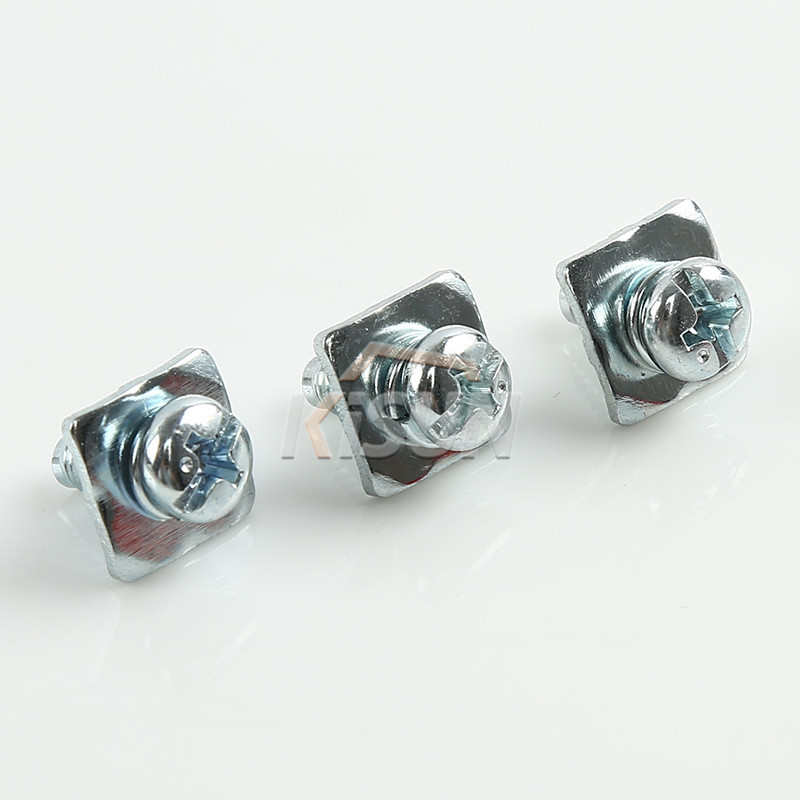 现货供应方垫弹垫三组合5X12十一字盘头机螺丝 淬火 表面镀锌缩杆